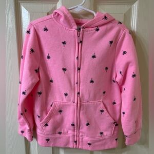 Old Navy Pink Kids Hoodie with Palm Tree Print Jacket 4T